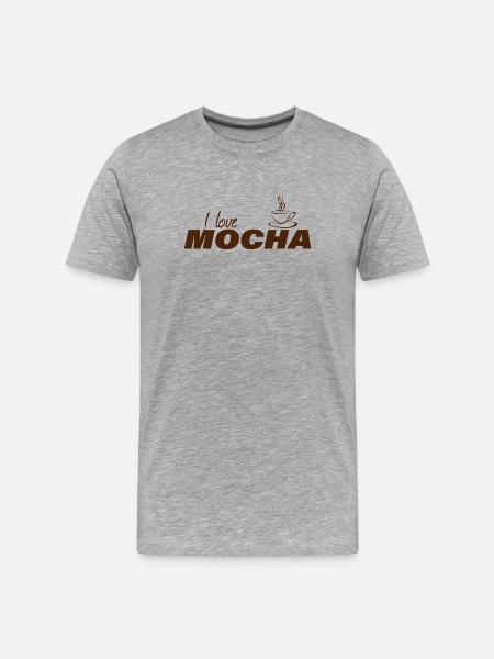 I LOVE MOCHA - Men's Premium Organic T-Shirt - heather grey