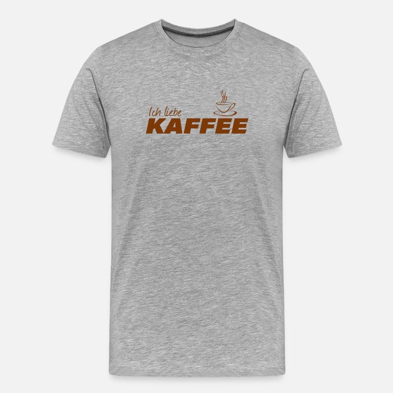 ICH LIEBE KAFFEE - Männer Premium Bio T-Shirt - Grau meliert