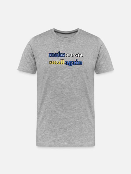 Make russia small again, blue yellow - Men's Premium Organic T-Shirt - heather grey