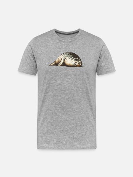 Seal - Men's Premium Organic T-Shirt - heather grey