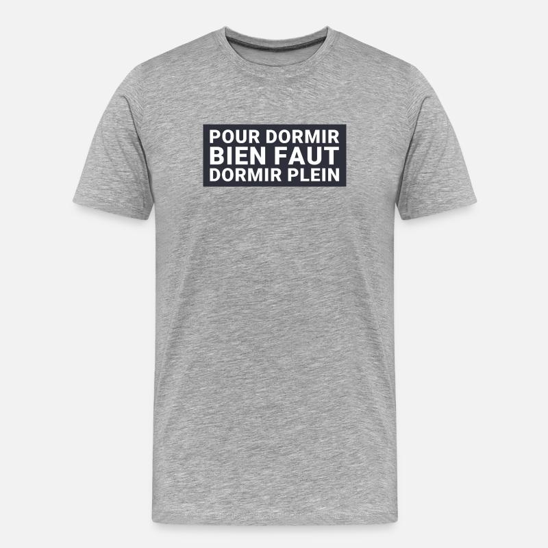 Dormir_bien - Männer Premium Bio T-Shirt - Grau meliert