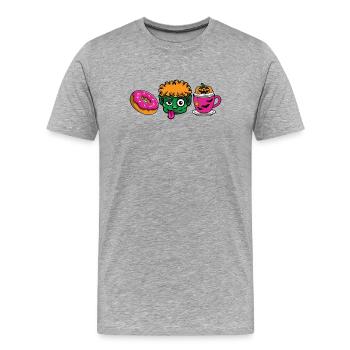 OGRE_TIME - Männer Premium Bio T-Shirt - Grau meliert - Vorne - Damien (186cm)