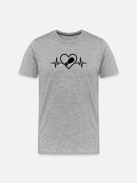 Brathähnchen Herz Küche Gourmet - Männer Premium Bio T-Shirt - Grau meliert
