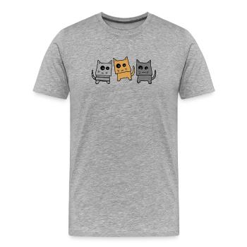Cat walk - Men's Premium Organic T-Shirt - heather grey - Front - Damien (186cm)