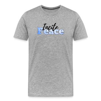 Incite Peace - Men's Premium Organic T-Shirt - heather grey - Front - Damien (186cm)