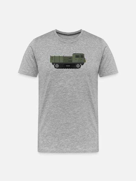 Militär-LKW - Männer Premium Bio T-Shirt - Grau meliert