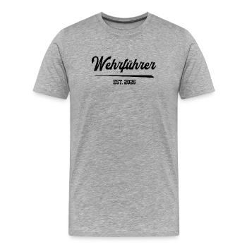 Fire Chief 2026 Rank Volunteer Fire Brigade - Men's Premium Organic T-Shirt - heather grey - Front - Damien (186cm)