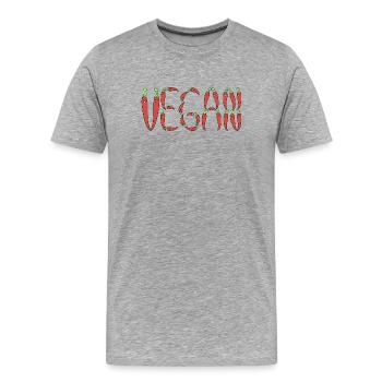 Vegan chilli - Men's Premium Organic T-Shirt - heather grey - Front - Damien (186cm)