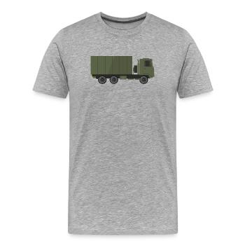 Camion militaire - T-shirt bio Premium Homme - gris chiné - Devant - Damien (186cm)