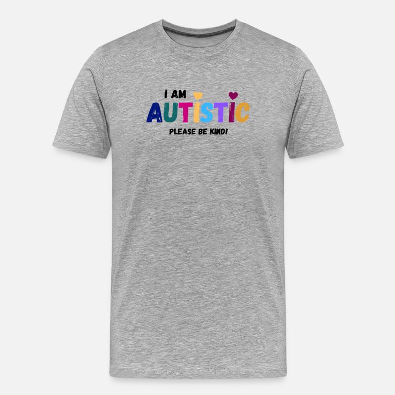 I am autistic - be kind - Männer Premium Bio T-Shirt - Grau meliert