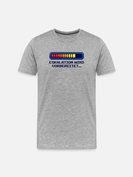 "Escalation Shirt" – Nerd & Geek Style (German) - Men's Premium Organic T-Shirt - heather grey