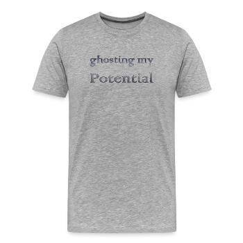 Ghoster mon potentiel - T-shirt bio Premium Homme - gris chiné - Devant - Damien (186cm)