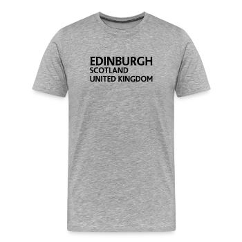 Édimbourg – Écosse Textdesign - T-shirt bio Premium Homme - gris chiné - Devant - Damien (186cm)