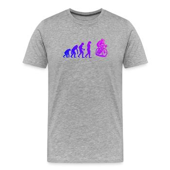Roadbike motif with recognition value - Men's Premium Organic T-Shirt - heather grey - Front - Damien (186cm)