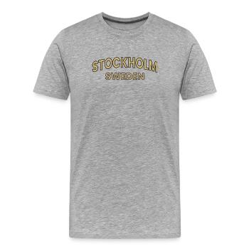 Stockholm Curved Typography - Men's Premium Organic T-Shirt - heather grey - Front - Damien (186cm)