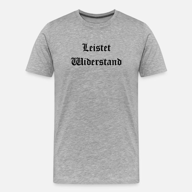 Leistet_wiederstand  - Männer Premium Bio T-Shirt - Grau meliert