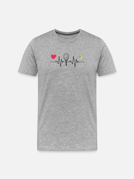 Tennis is My Heartbeat - Men's Premium Organic T-Shirt - heather grey