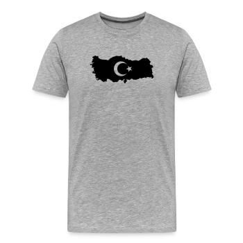 Turkey Outline - Men's Premium Organic T-Shirt - heather grey - Front - Damien (186cm)