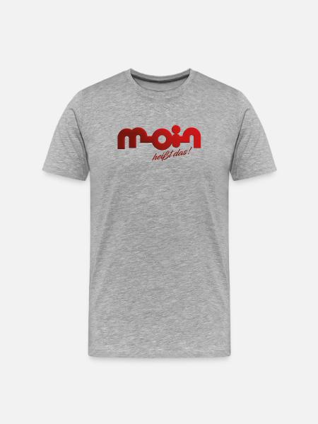 Moin heißt das! - Männer Premium Bio T-Shirt - Grau meliert
