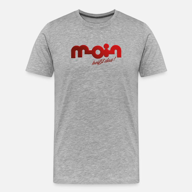 Moin heißt das! - Männer Premium Bio T-Shirt - Grau meliert