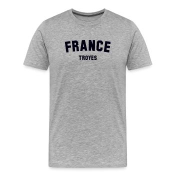 Troyes, France, France - T-shirt bio Premium Homme - gris chiné - Devant - Damien (186cm)
