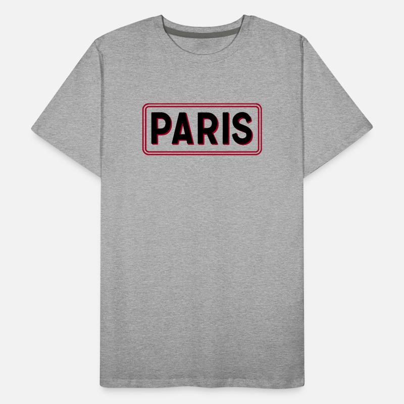 Paris Red Frame Typography Men's Premium Organic T-Shirt