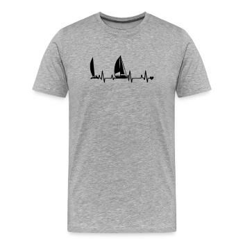 Sail - Men's Premium Organic T-Shirt - heather grey - Front - Damien (186cm)
