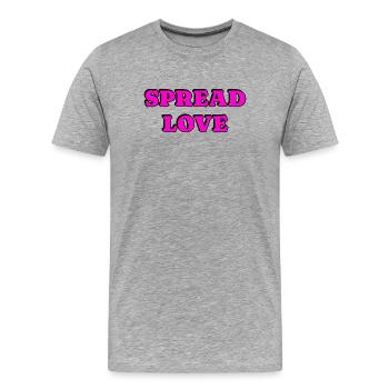 Spread Love Fette Typografie - Männer Premium Bio T-Shirt - Grau meliert - Vorne - Damien (186cm)