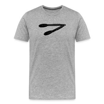 Silhouette des pinces barbecue - T-shirt bio Premium Homme - gris chiné - Devant - Damien (186cm)