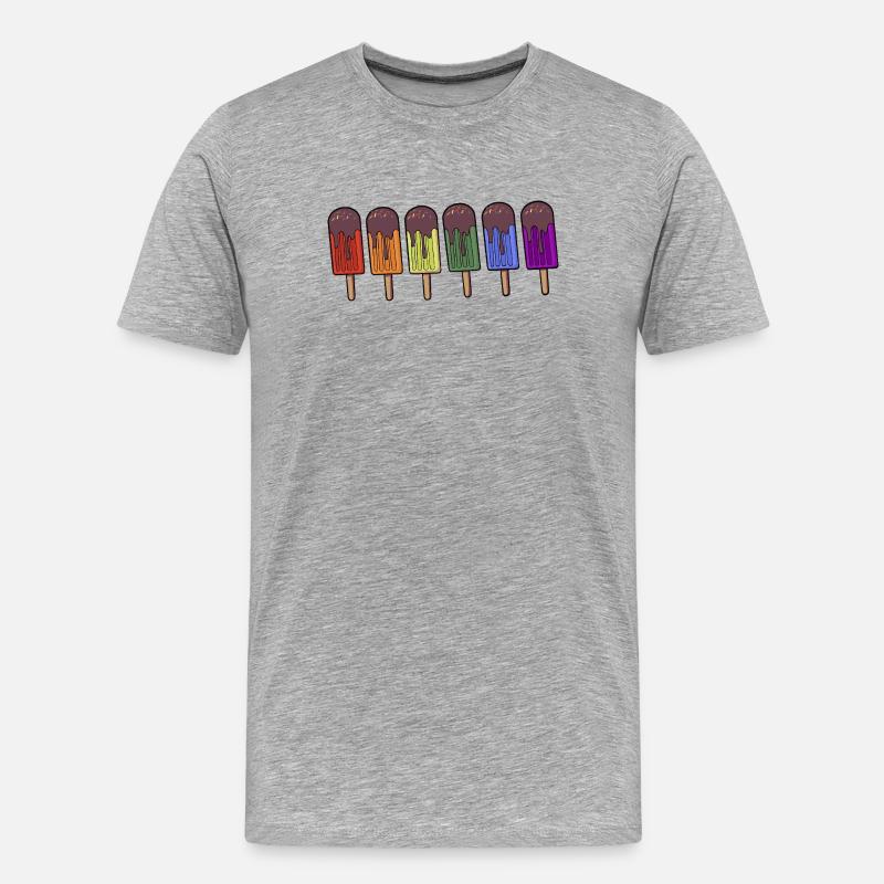 Rainbow Frozen pop Parade - Männer Premium Bio T-Shirt - Grau meliert