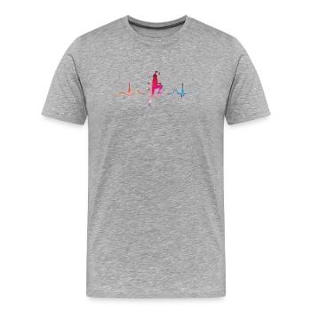 Boulderer Herzschlag Boulder Bouldern - Männer Premium Bio T-Shirt - Grau meliert - Vorne - Damien (186cm)