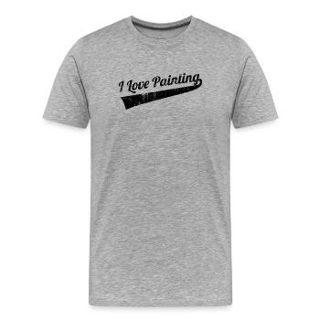 Ich liebe es zu Malen - Männer Premium Bio T-Shirt - Grau meliert - Vorne - Damien (186cm)