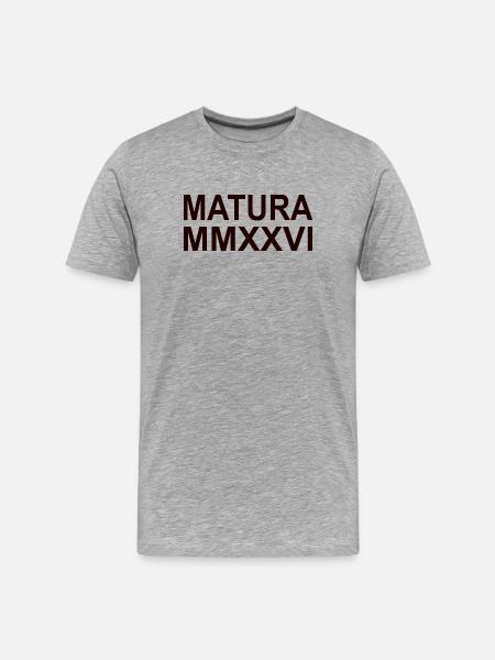 MATURA 2026 - roemische Ziffern - Männer Premium Bio T-Shirt - Grau meliert