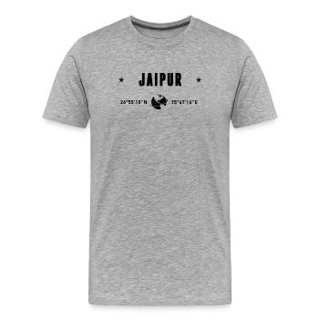 Jaipur India Coordinates Planet Earth - Men's Premium Organic T-Shirt - heather grey - Front - Damien (186cm)