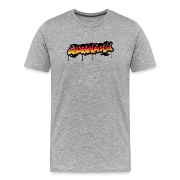 Germany Graffiti Y2K Style Football Shirt - Men's Premium Organic T-Shirt - heather grey - Front - Damien (186cm)