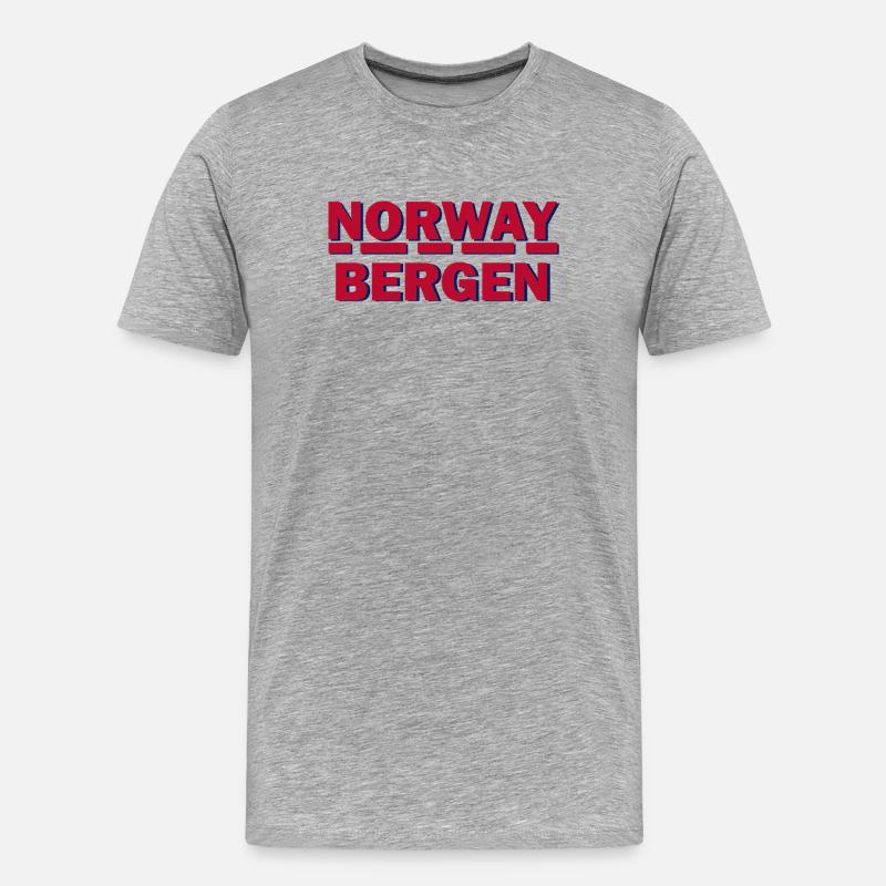 Norwegen: Bergen - Männer Premium Bio T-Shirt - Grau meliert