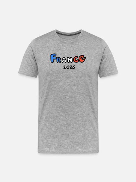 Frankreich 2026 - Männer Premium Bio T-Shirt - Grau meliert