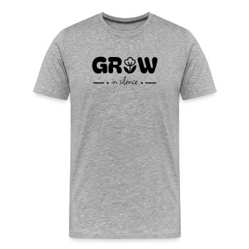 Grow in Silence - Men's Premium Organic T-Shirt - heather grey - Front - Damien (186cm)