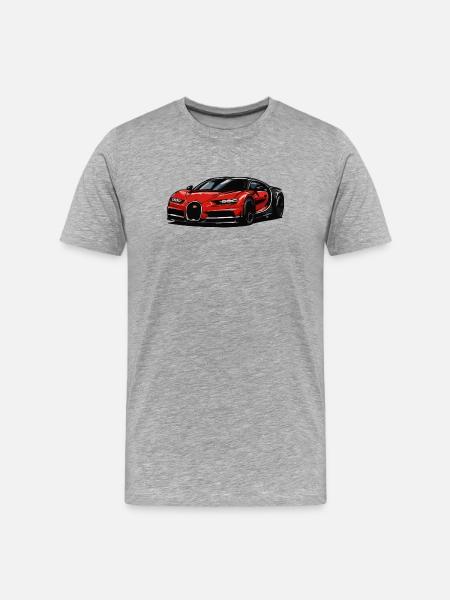 Red Sports Car Illustration - Men's Premium Organic T-Shirt - heather grey