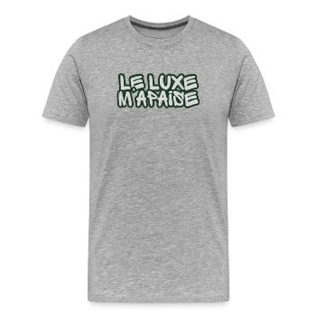 Le Luxe Graffiti Français - T-shirt bio Premium Homme - gris chiné - Devant - Damien (186cm)