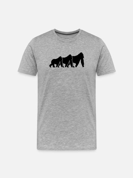 Monkey Silhouettes - Men's Premium Organic T-Shirt - heather grey
