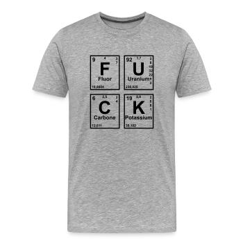 fuck chimie symbole chimique - T-shirt bio Premium Homme - gris chiné - Devant - Damien (186cm)