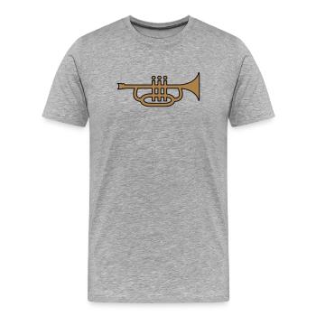 6061912 126154721 Trompete - Männer Premium Bio T-Shirt - Grau meliert - Vorne - Damien (186cm)