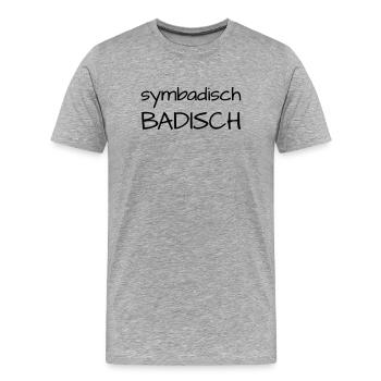 Symbadisch Badisch - Männer Premium Bio T-Shirt - Grau meliert - Vorne - Damien (186cm)