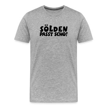 Sölden Passt Scho! - Männer Premium Bio T-Shirt - Grau meliert - Vorne - Damien (186cm)