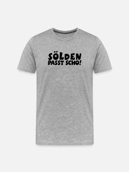 Sölden Passt Scho! - Männer Premium Bio T-Shirt - Grau meliert