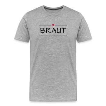 Fille de garçon - T-shirt bio Premium Homme - gris chiné - Devant - Damien (186cm)