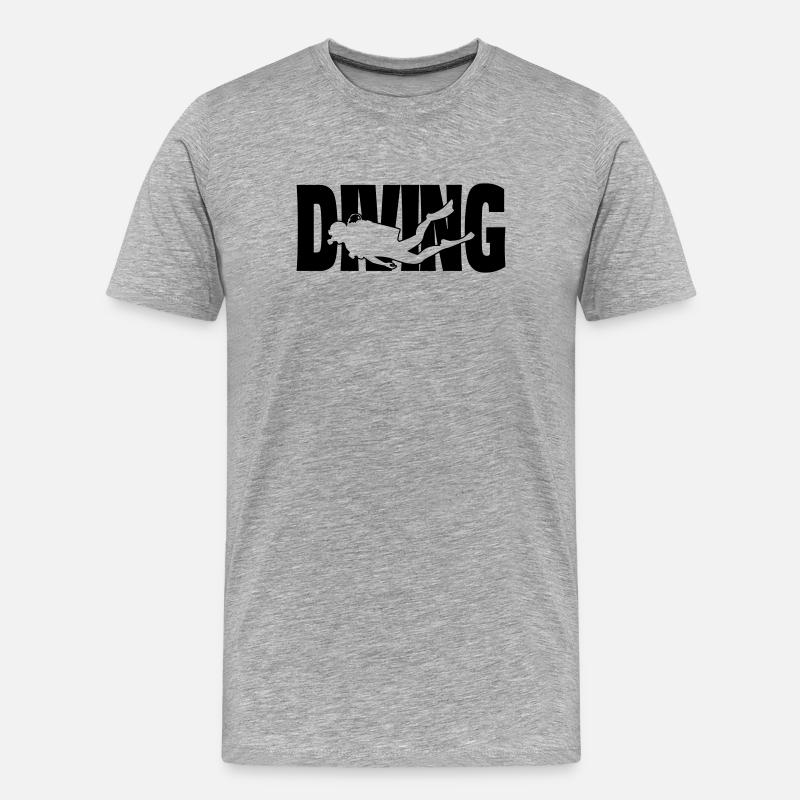 diving II - Männer Premium Bio T-Shirt - Grau meliert
