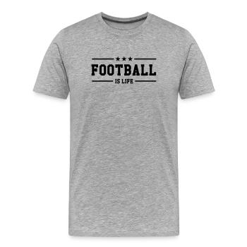 Football is life ! - T-shirt bio Premium Homme - gris chiné - Devant - Damien (186cm)