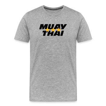 Muay Thai - T-shirt bio Premium Homme - gris chiné - Devant - Damien (186cm)